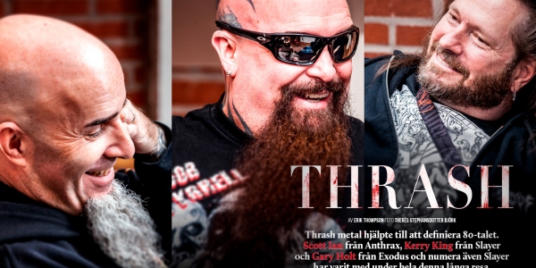 THRASH special with Slayer, Anthrax & Exodus,  feature article in  Sweden Rock Magazine