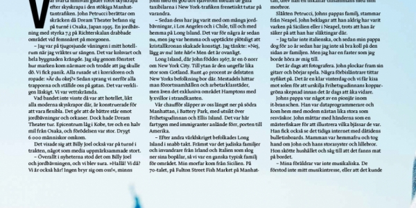 In New York City with John Petrucci of Dream Theater, feature article for Sweden Rock Magazine