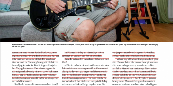 Björn Gelotte of In Flames, feature article for Sweden Rock Magazine