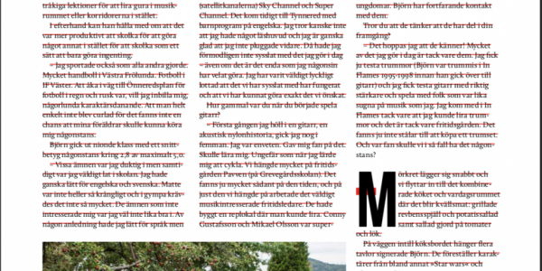 Björn Gelotte of In Flames, feature article for Sweden Rock Magazine